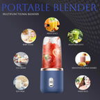 Portable Blender Electric Juicers Fruit Mixers USB Rechargeable Smoothie Mini Personal Juicer 6 Blades 3Gears With 1500 Mah Rechargeable Battery-Smoothie Blender