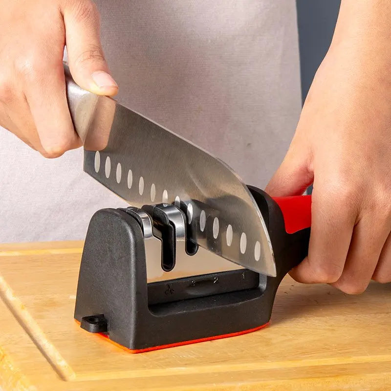 3 Stage Manual Knife Sharpener for Steel and Ceramic Knives