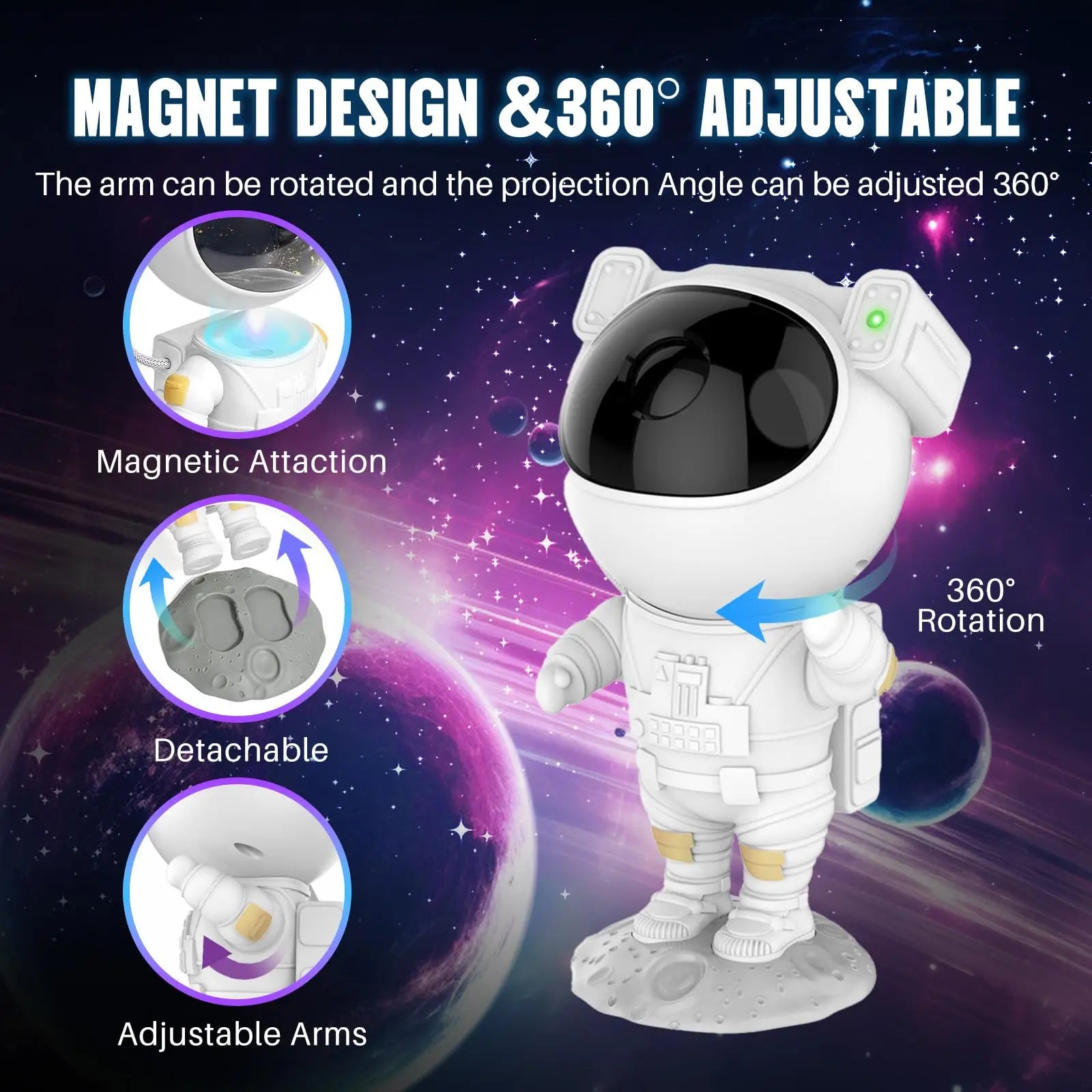 360° Astronaut Star Projector Night Light for Kids Bedroom