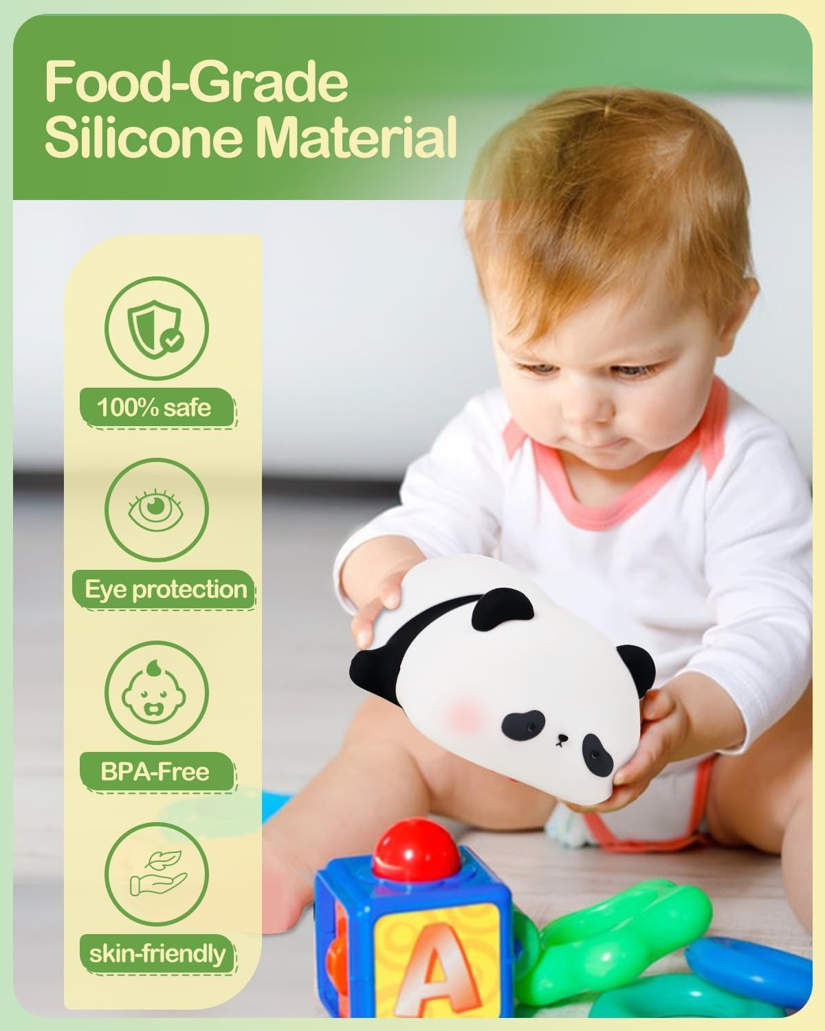 Cute Sleeping Panda Silicone Night Lamp for Baby Room