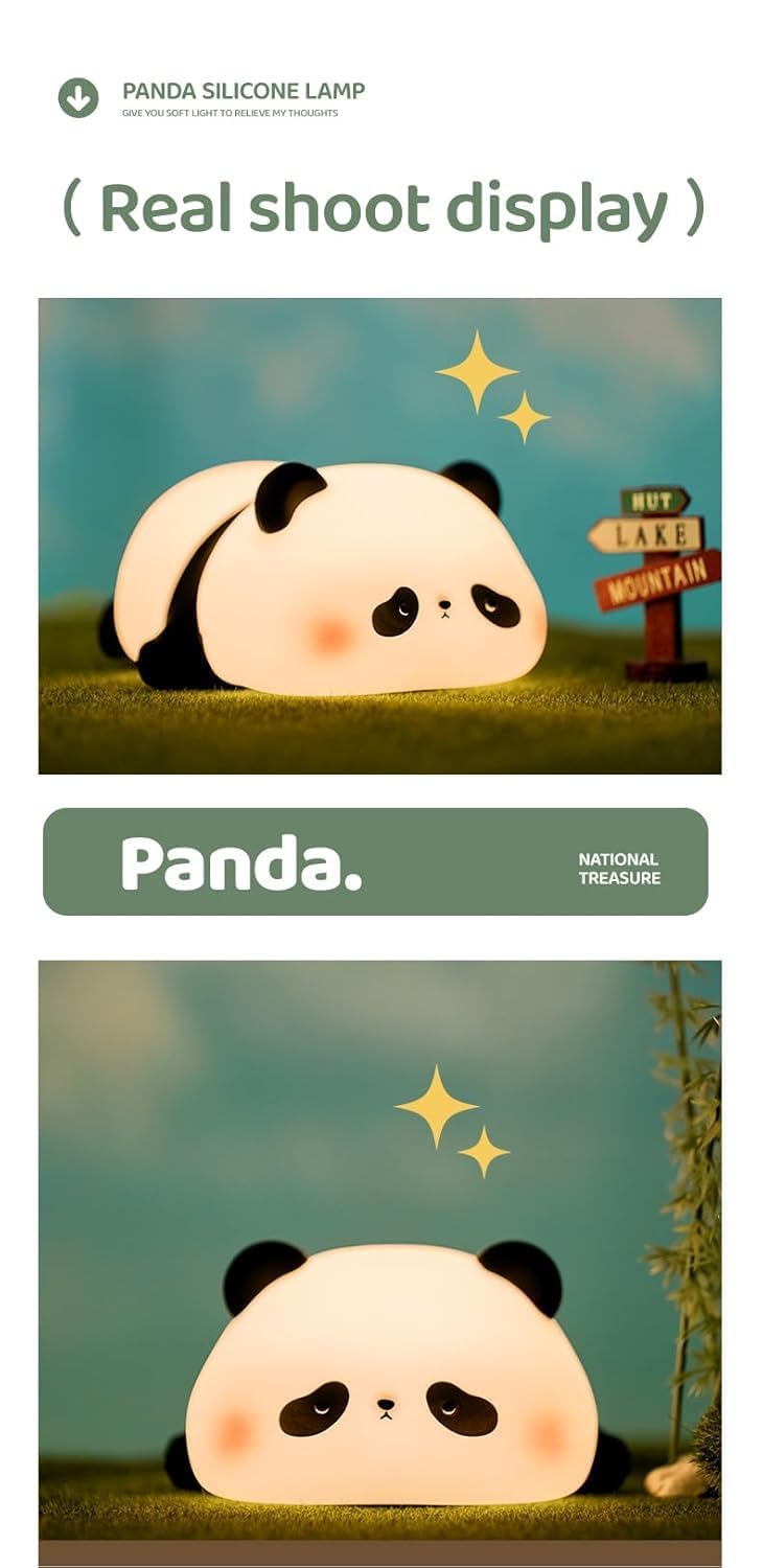 Cute Sleeping Panda Silicone Night Lamp for Baby Room