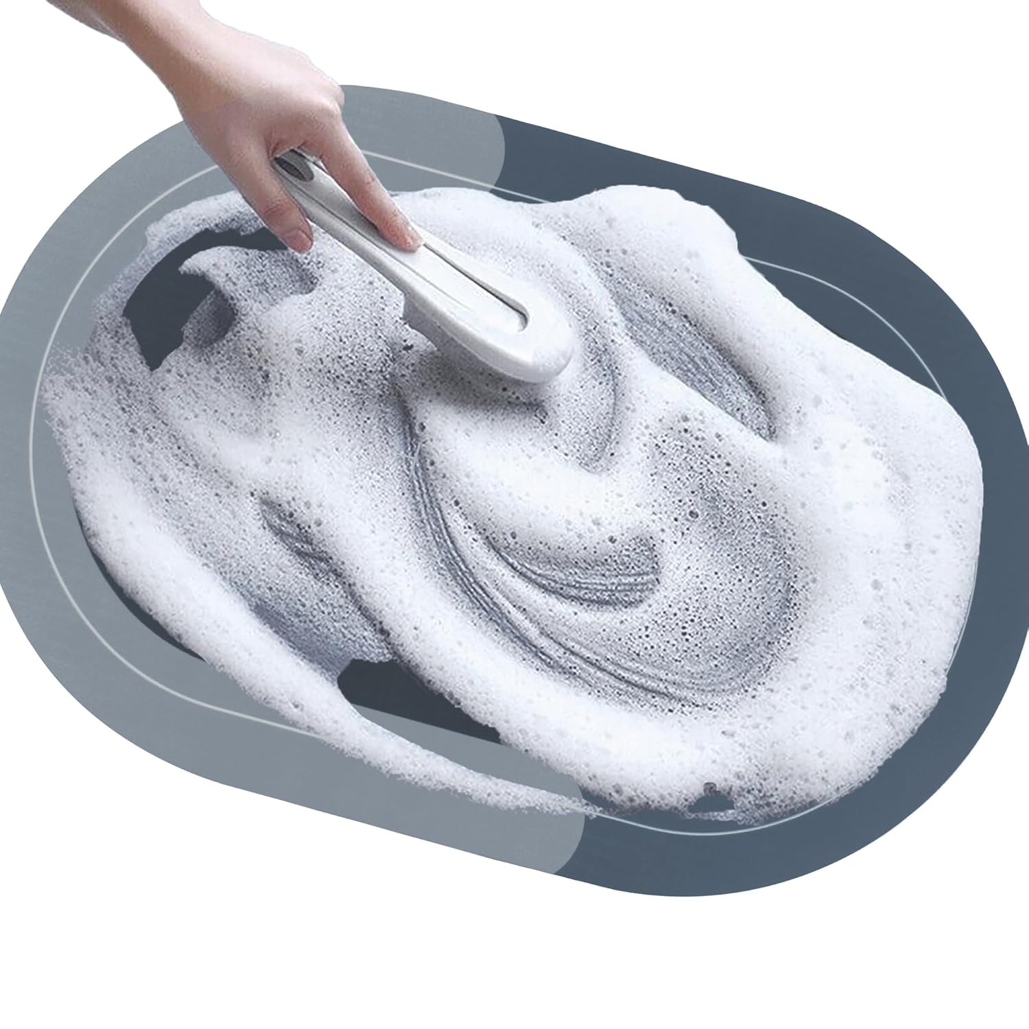 Anti-Skid Rubber Bathmat 4mm Water Absorbent Blue