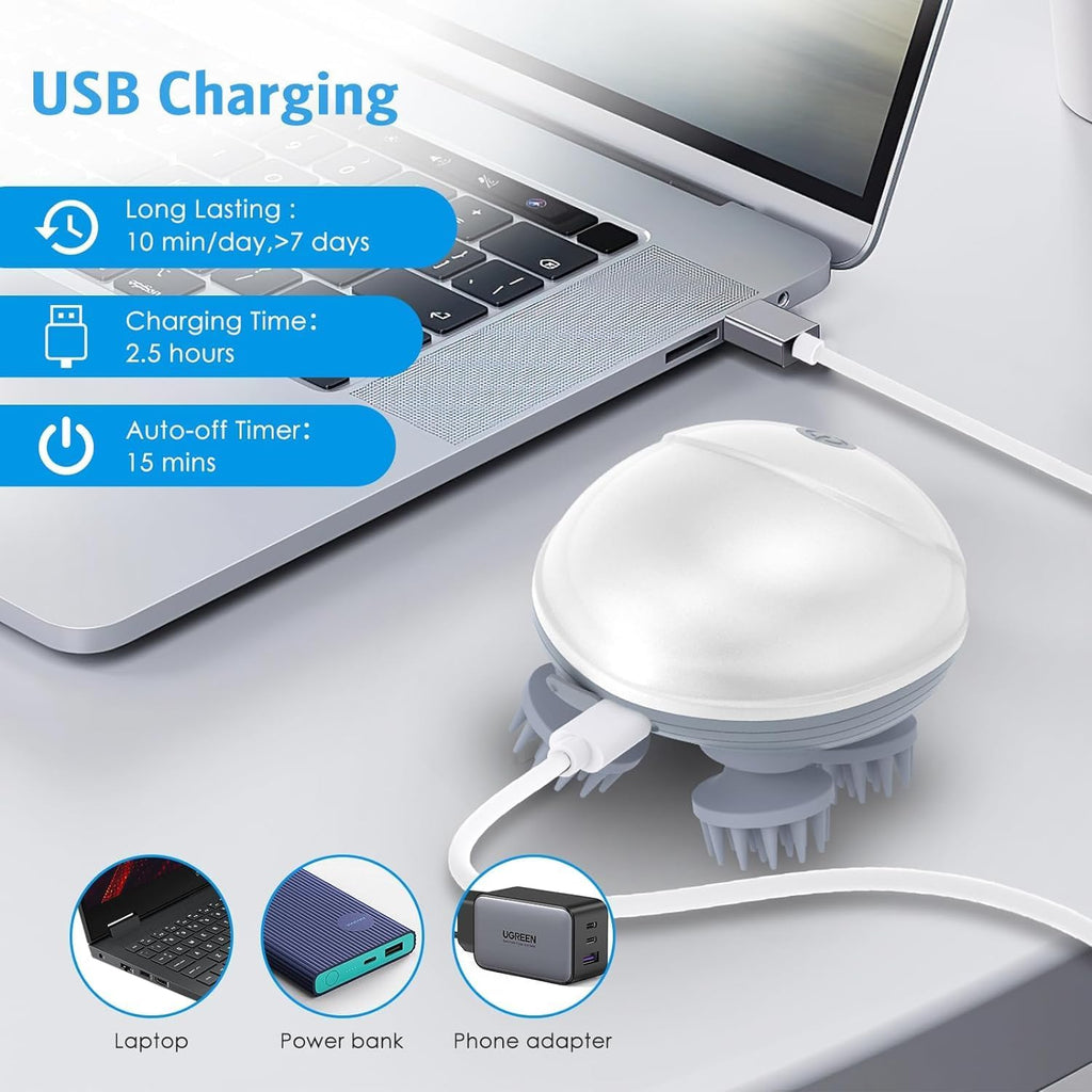 Electric Head Massager for Hair Growth with Detachable Head