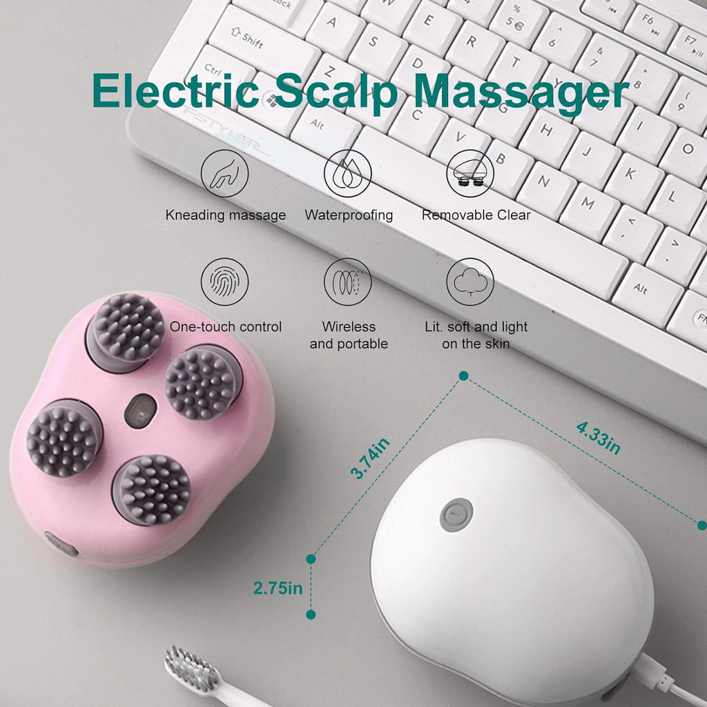 Electric Head Massager for Hair Growth with Detachable Head